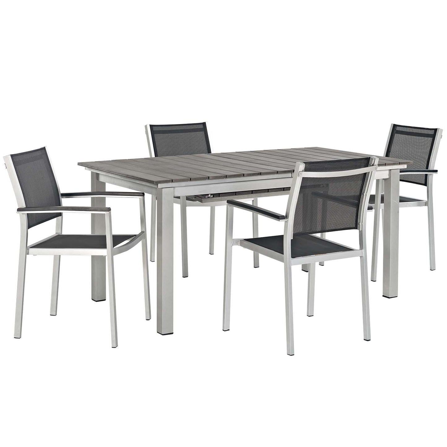 Shore 5 Piece Outdoor Patio Aluminum Dining Set