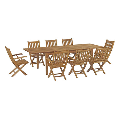 Marina 9 Piece Outdoor Patio Teak Dining Set