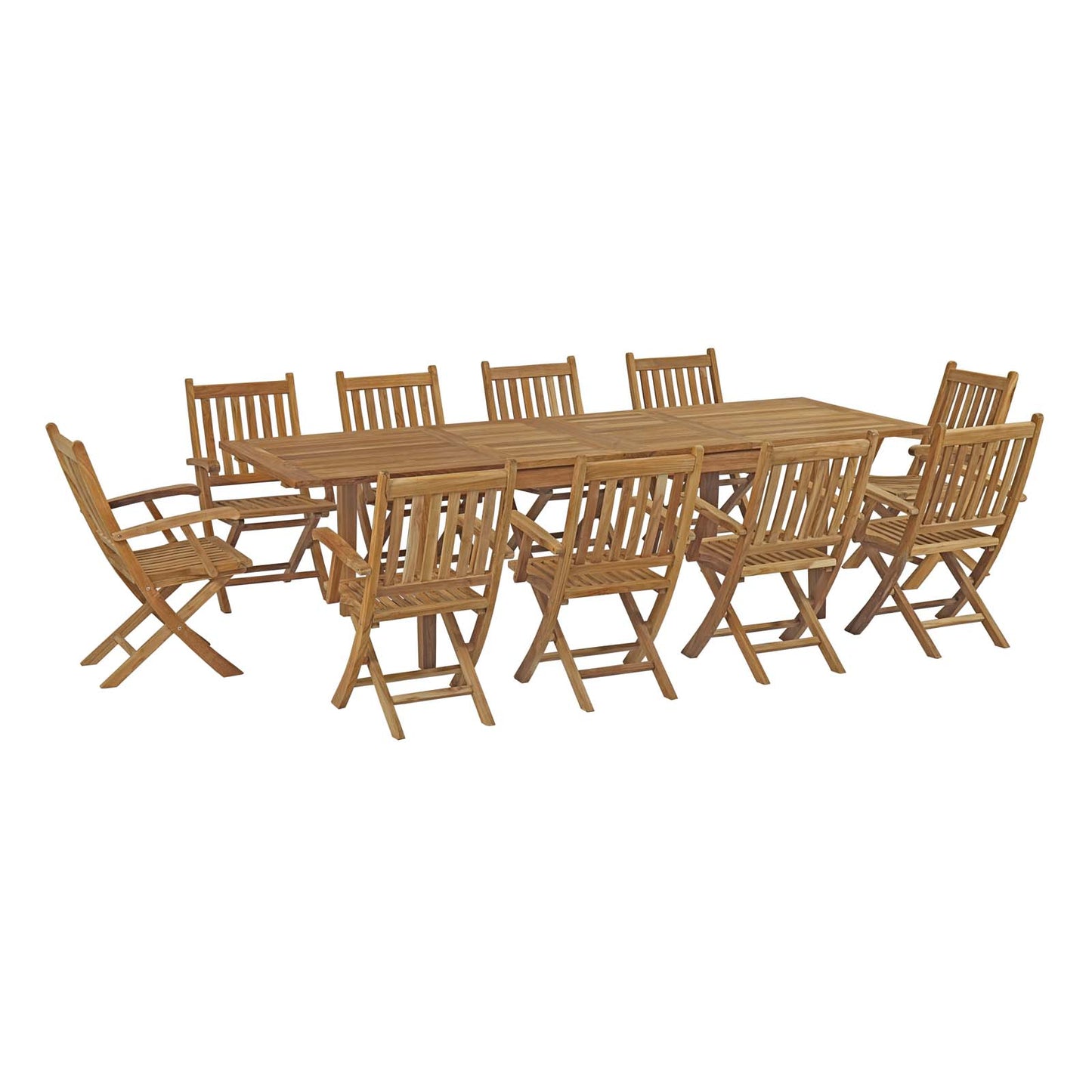 Marina 11 Piece Outdoor Patio Teak Dining Set