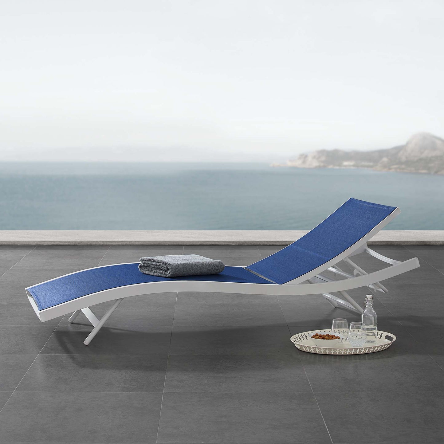 Glimpse Outdoor Patio Mesh Chaise Lounge Chair