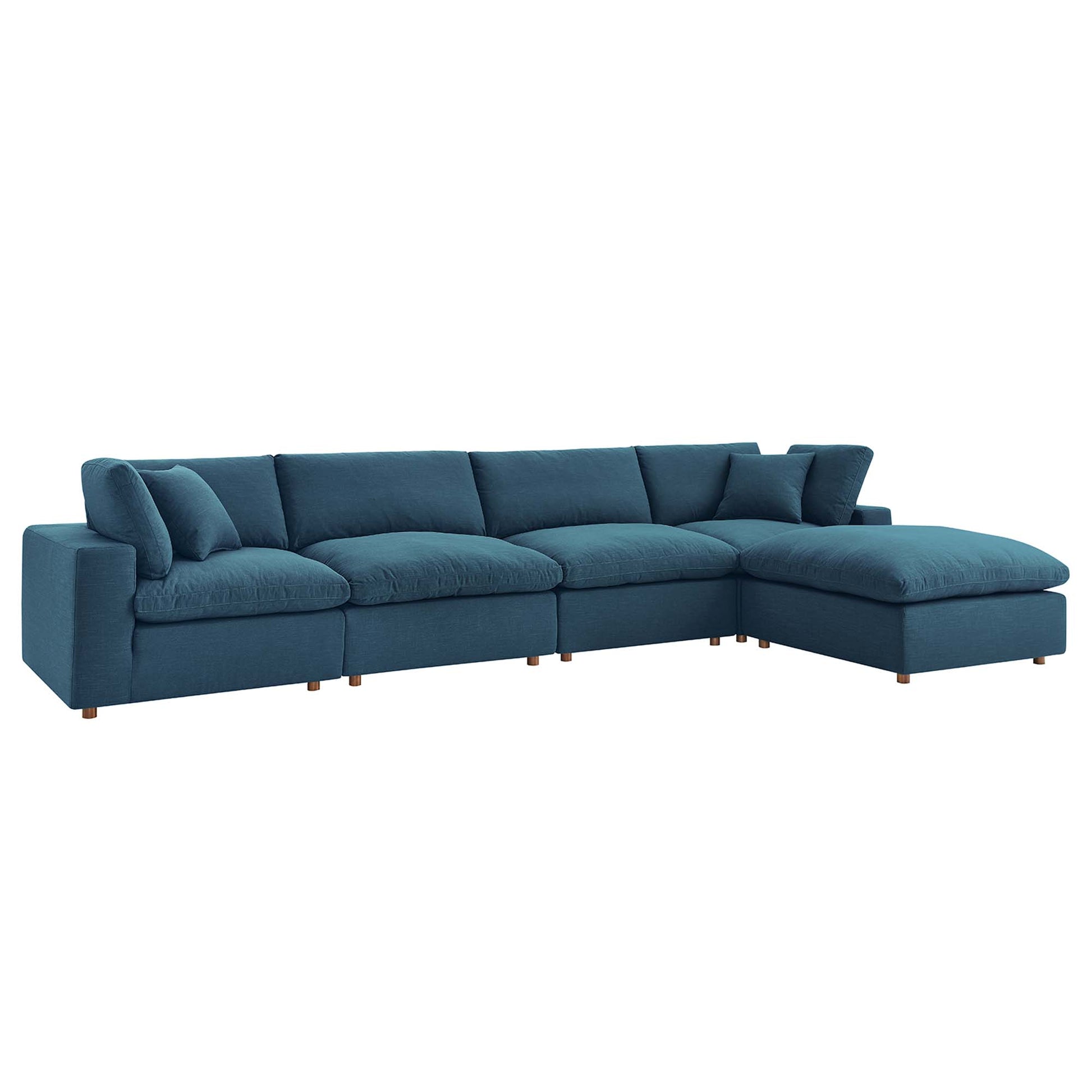 Commix Down Filled Overstuffed 5 Piece Sectional Sofa Set