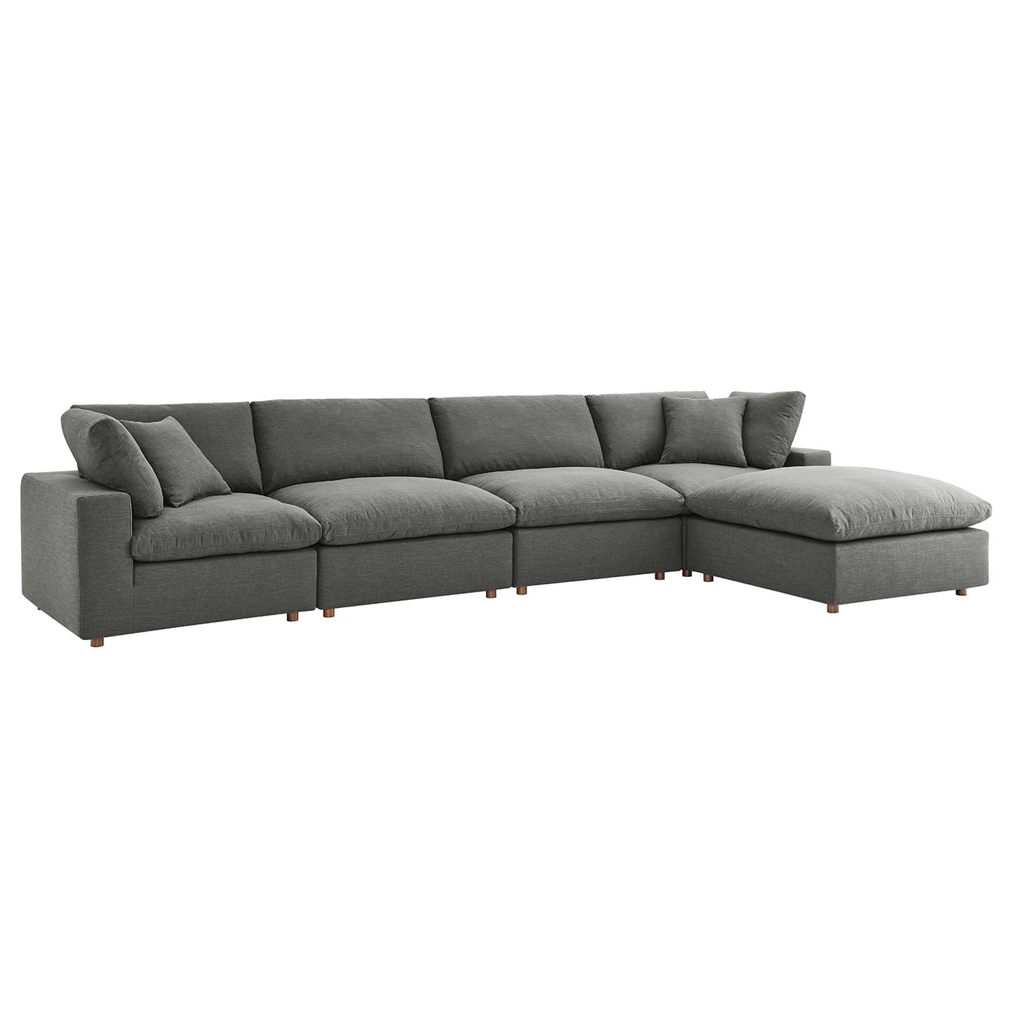 Commix Down Filled Overstuffed 5 Piece Sectional Sofa Set