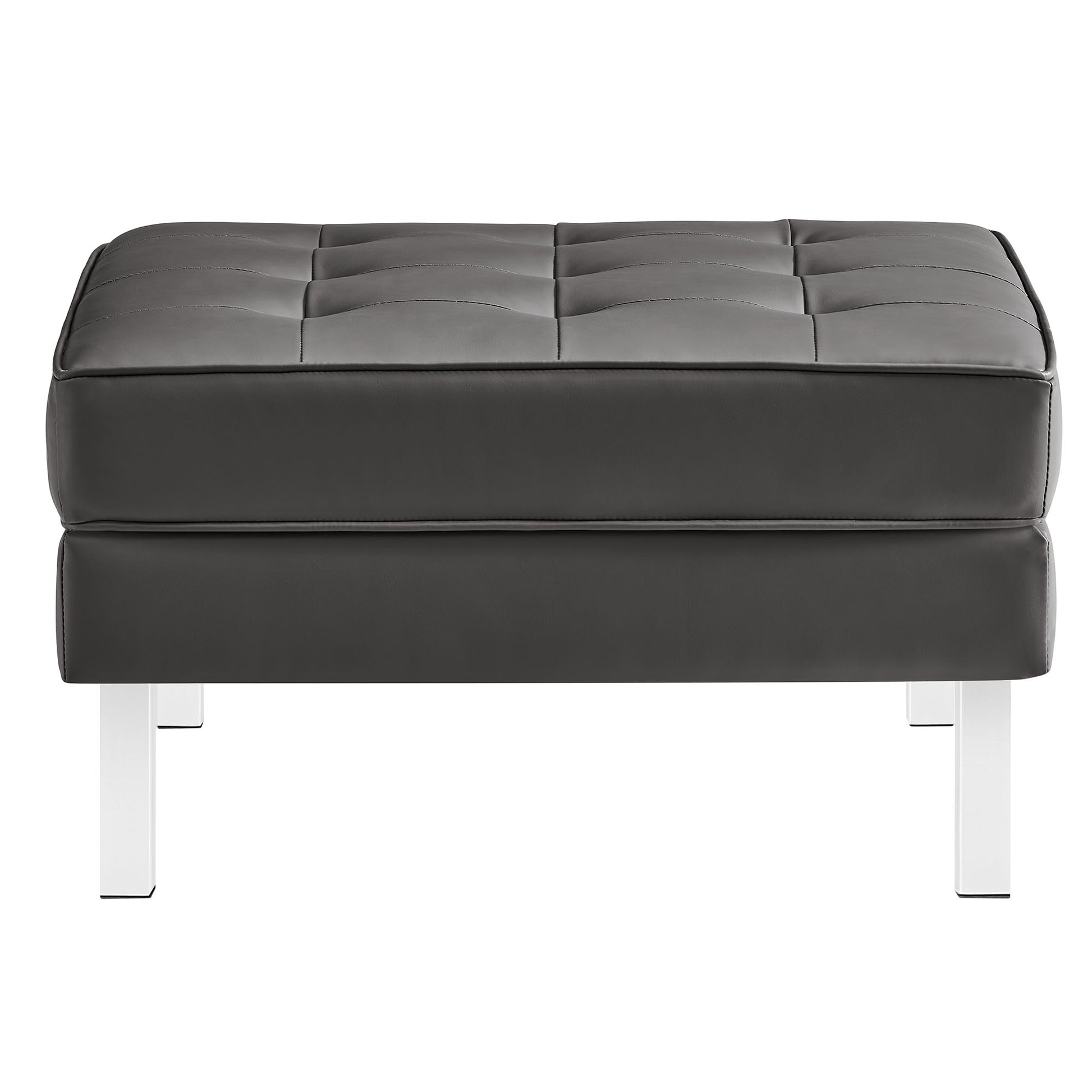 Loft Tufted Vegan Leather Ottoman