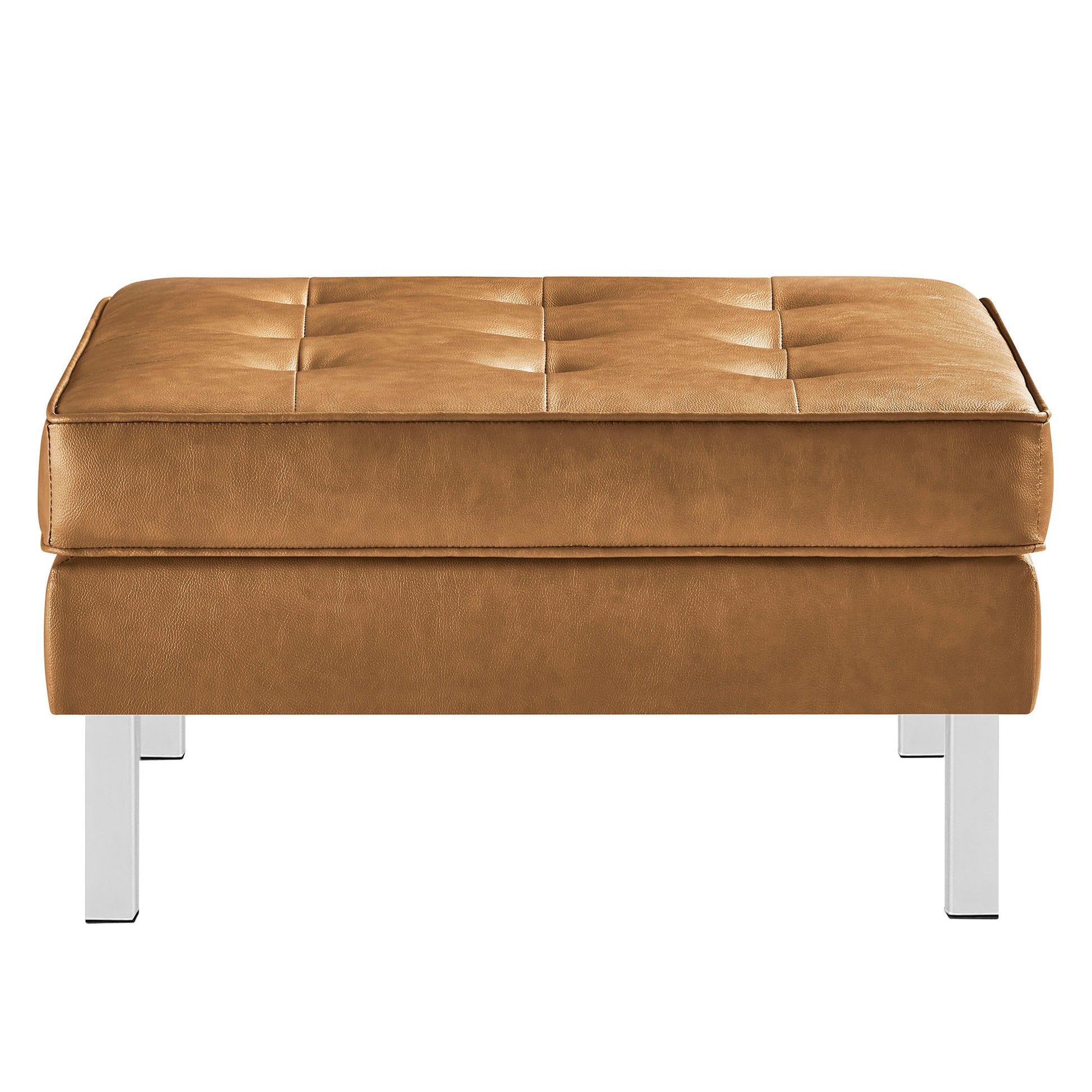 Loft Tufted Vegan Leather Ottoman