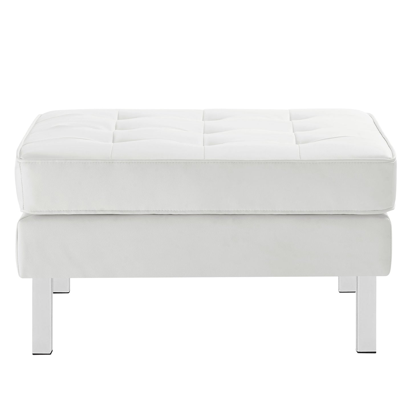 Loft Tufted Vegan Leather Ottoman