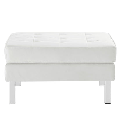 Loft Tufted Vegan Leather Ottoman