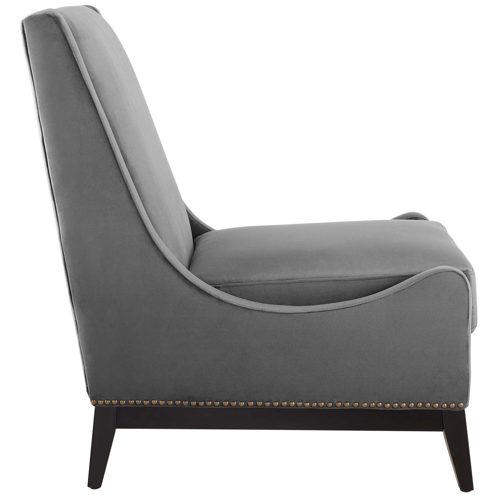 Confident Accent Upholstered Performance Velvet Lounge Chair