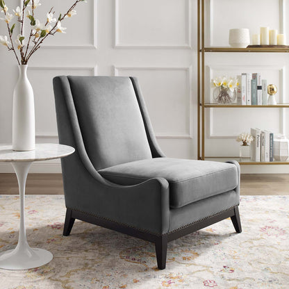 Confident Accent Upholstered Performance Velvet Lounge Chair