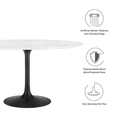 Lippa 54" Round Artificial Marble Dining Table