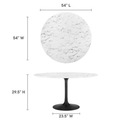 Lippa 54" Round Artificial Marble Dining Table