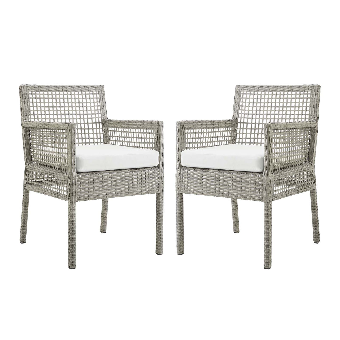 Aura Dining Armchair Outdoor Patio Wicker Rattan Set of 2