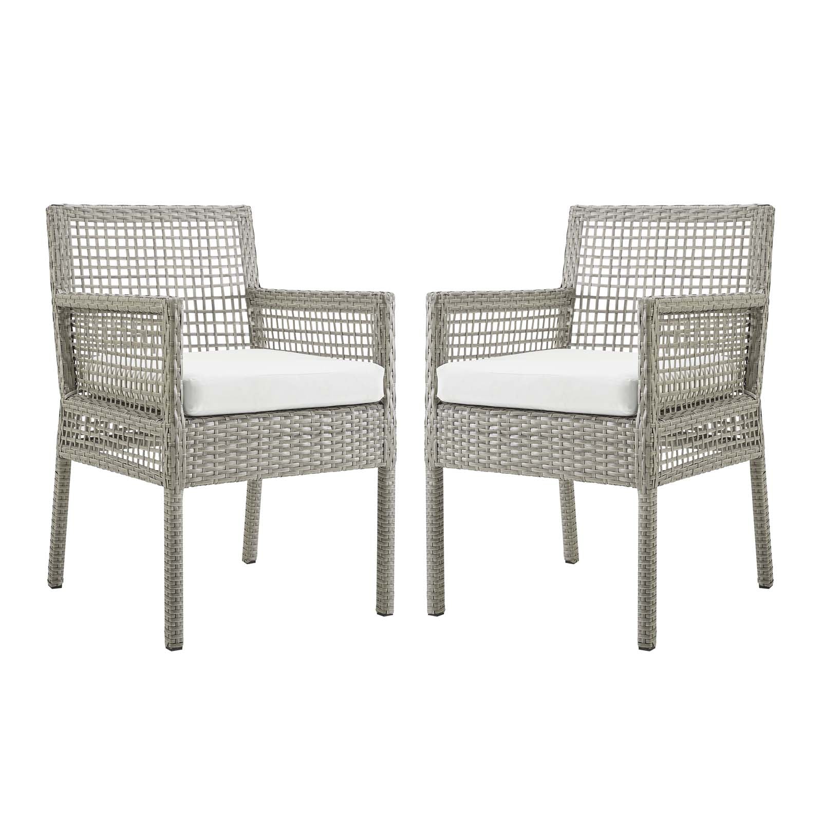 Aura Dining Armchair Outdoor Patio Wicker Rattan Set of 2