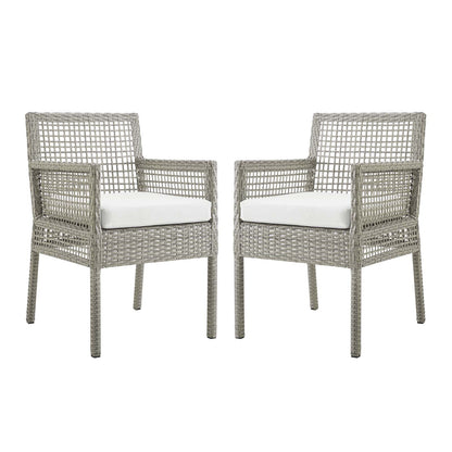 Aura Dining Armchair Outdoor Patio Wicker Rattan Set of 2