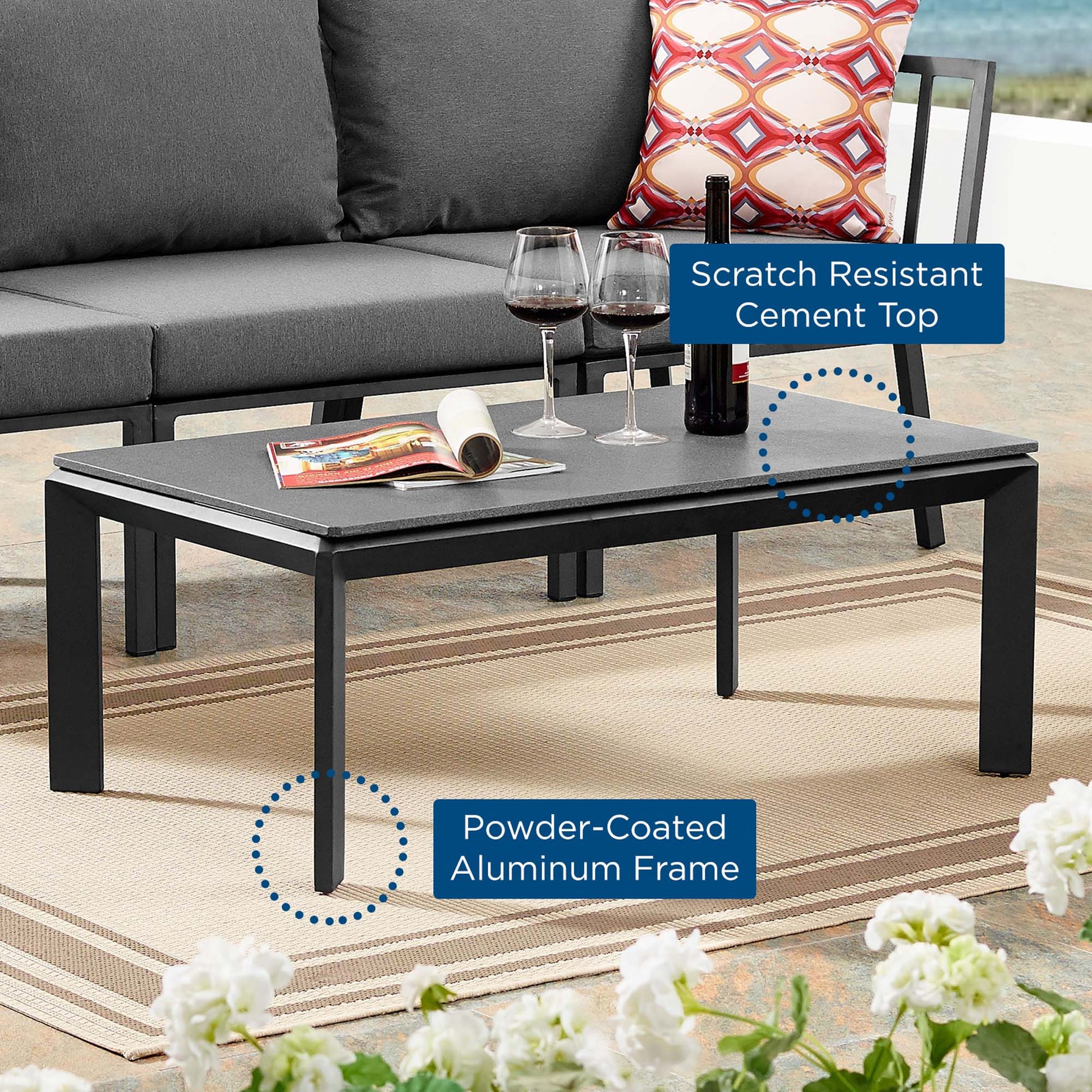 Riverside Aluminum Outdoor Patio Coffee Table