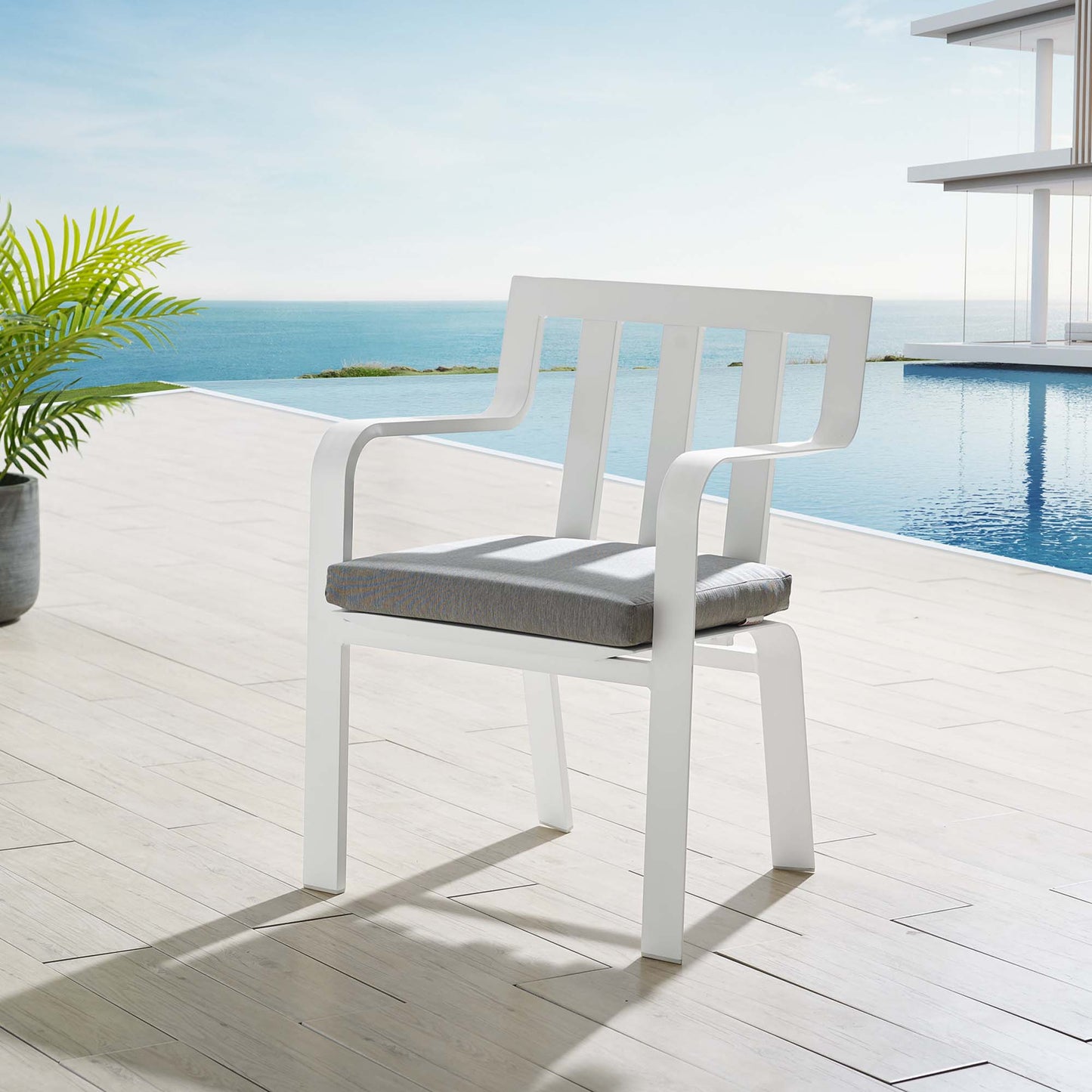 Baxley Stackable Outdoor Patio Aluminum Dining Armchair