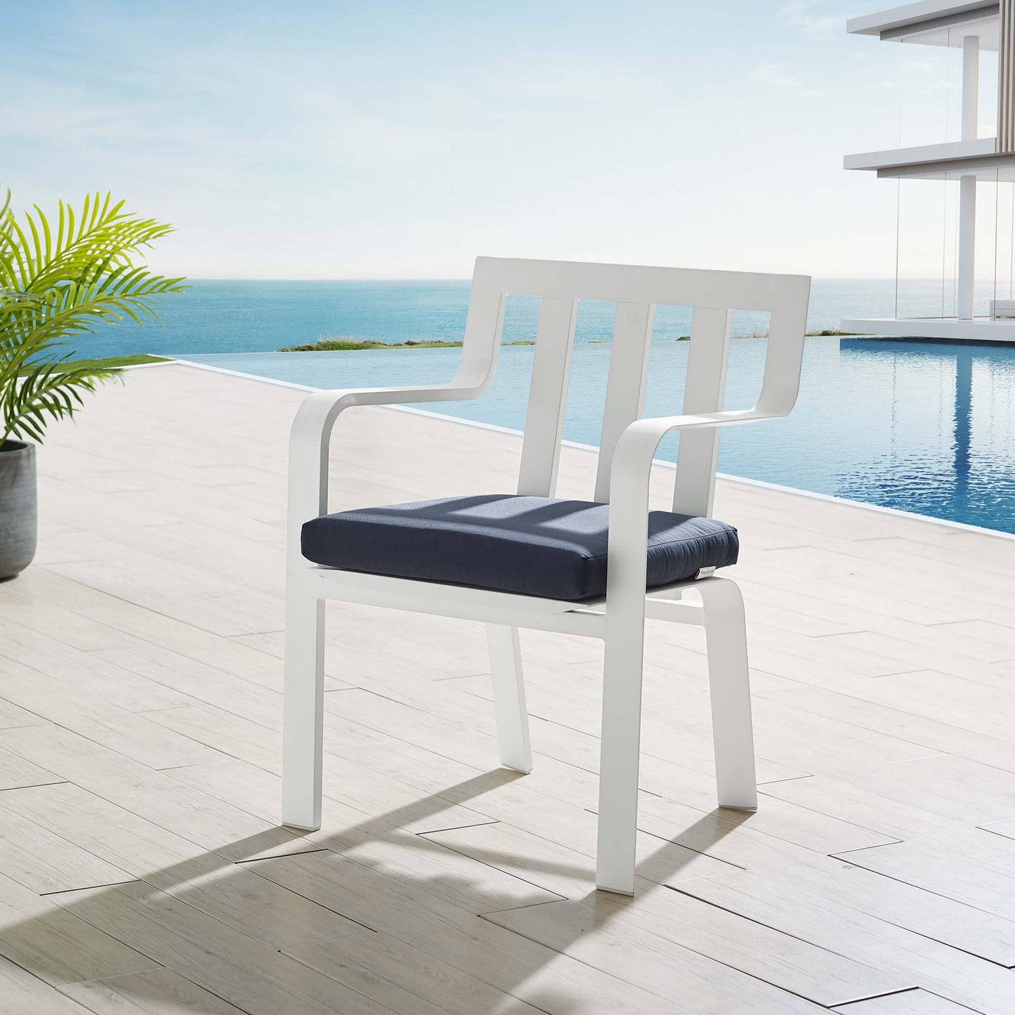 Baxley Stackable Outdoor Patio Aluminum Dining Armchair