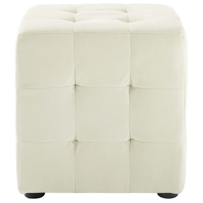 Contour Tufted Cube Performance Velvet Ottoman