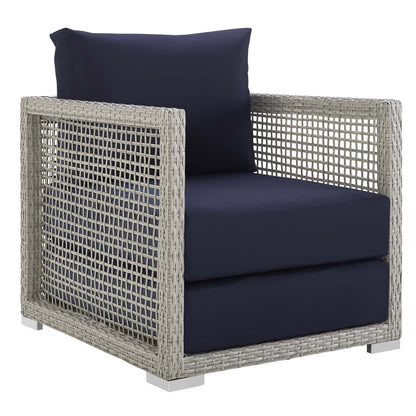 Aura 4 Piece Outdoor Patio Wicker Rattan Set