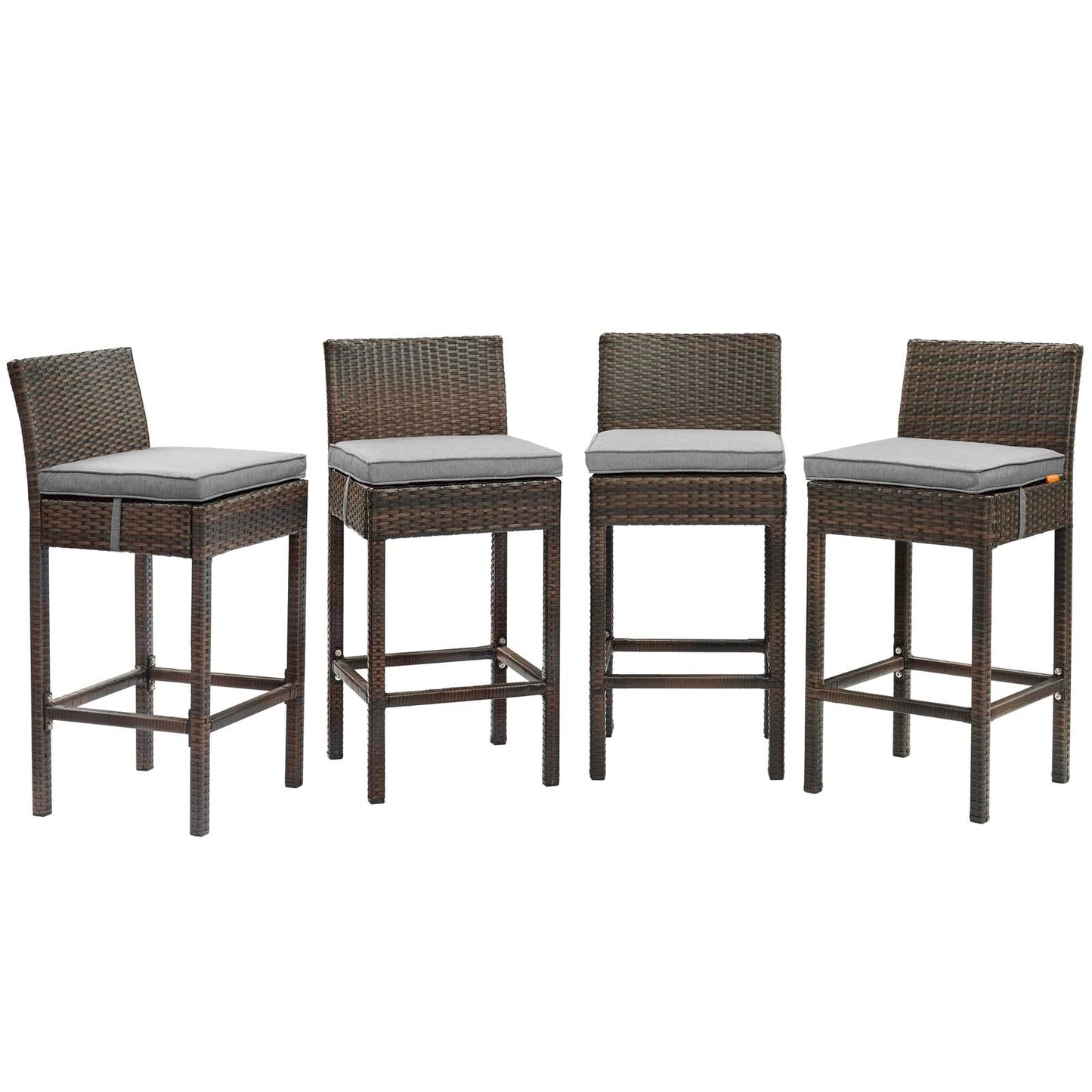 Conduit Bar Stool Outdoor Patio Wicker Rattan Set of 4