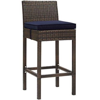 Conduit Bar Stool Outdoor Patio Wicker Rattan Set of 4