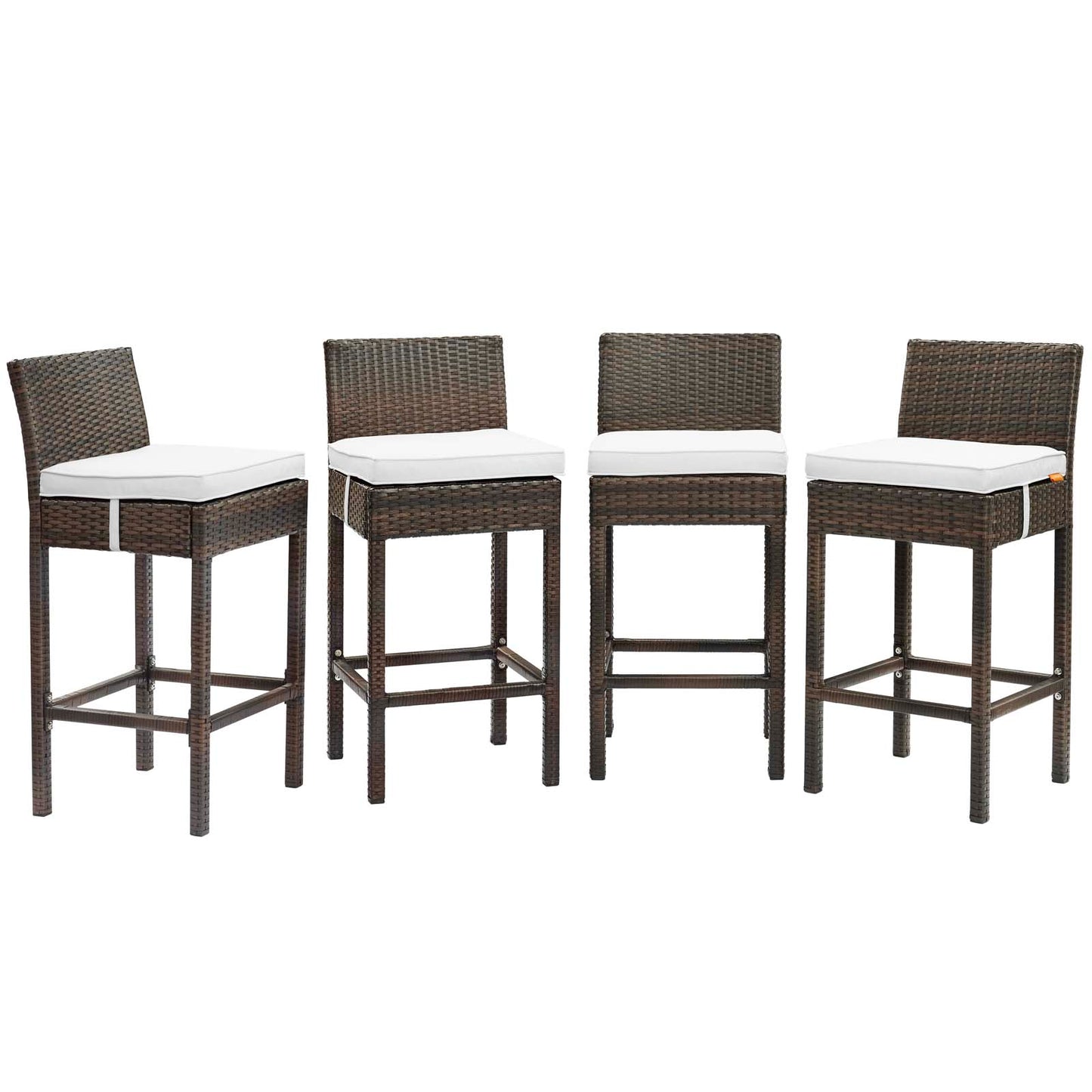 Conduit Bar Stool Outdoor Patio Wicker Rattan Set of 4