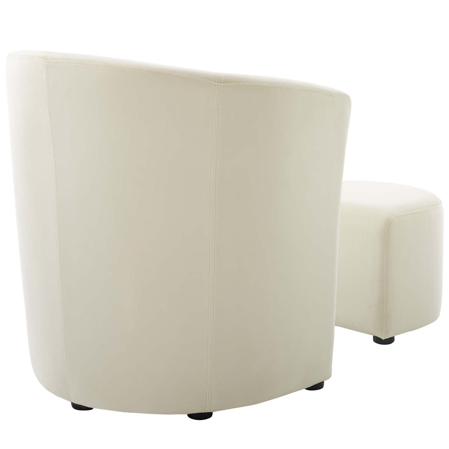 Divulge Performance Velvet Arm Chair and Ottoman Set