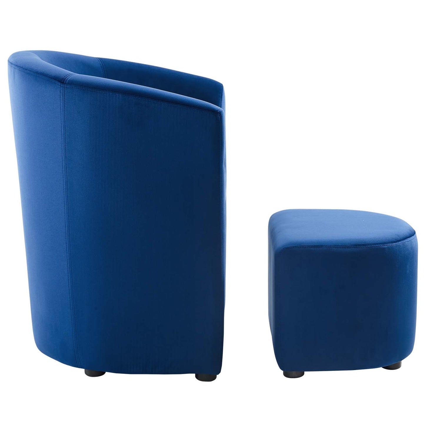 Divulge Performance Velvet Arm Chair and Ottoman Set