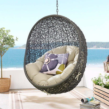 Hide Sunbrella® Fabric Swing Outdoor Patio Lounge Chair Without Stand