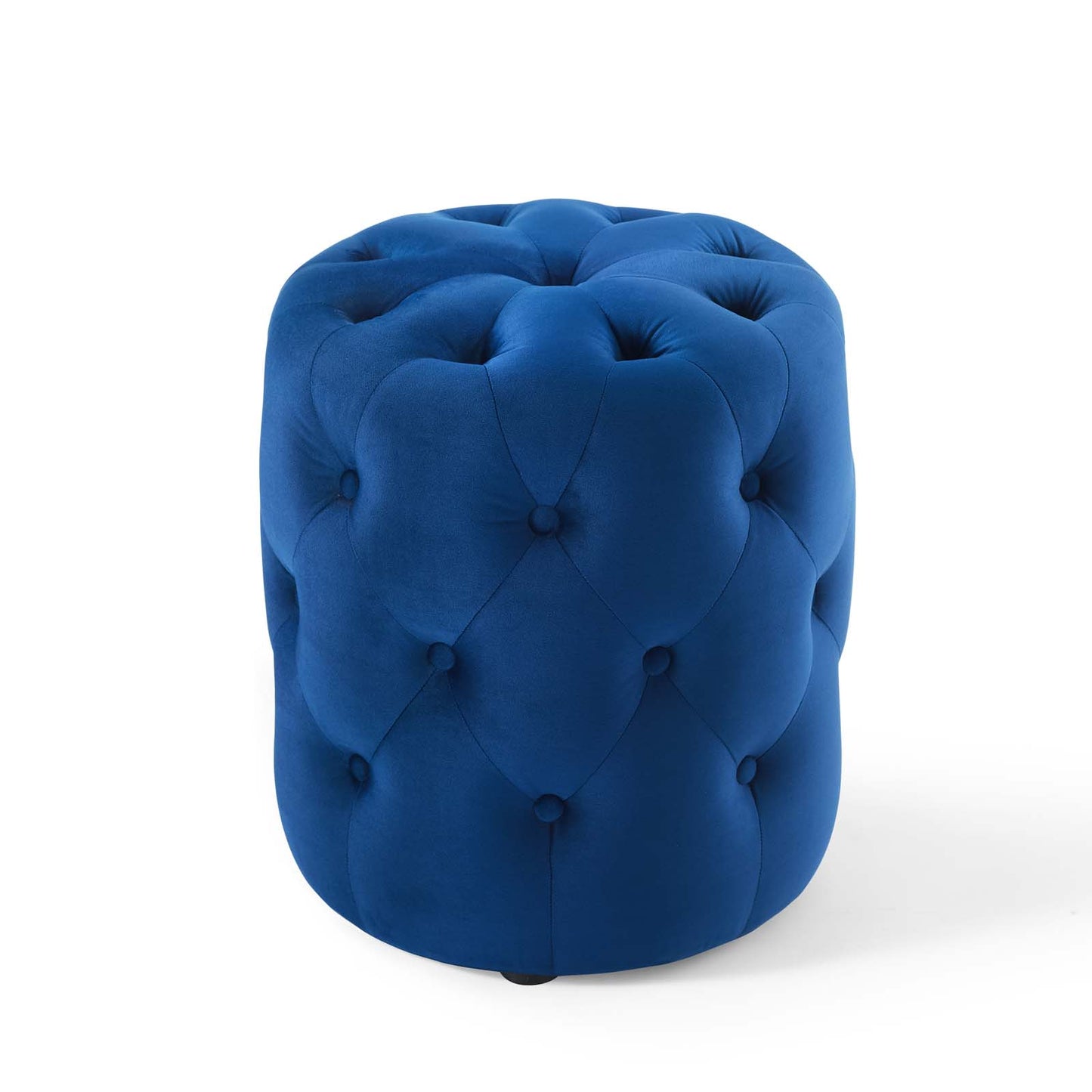 Amour Tufted Button Round Performance Velvet Ottoman