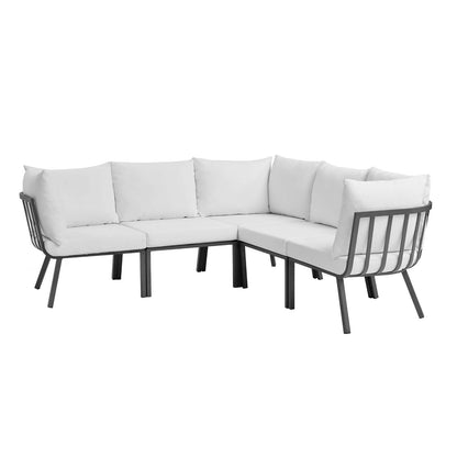 Riverside 5 Piece Outdoor Patio Aluminum Sectional