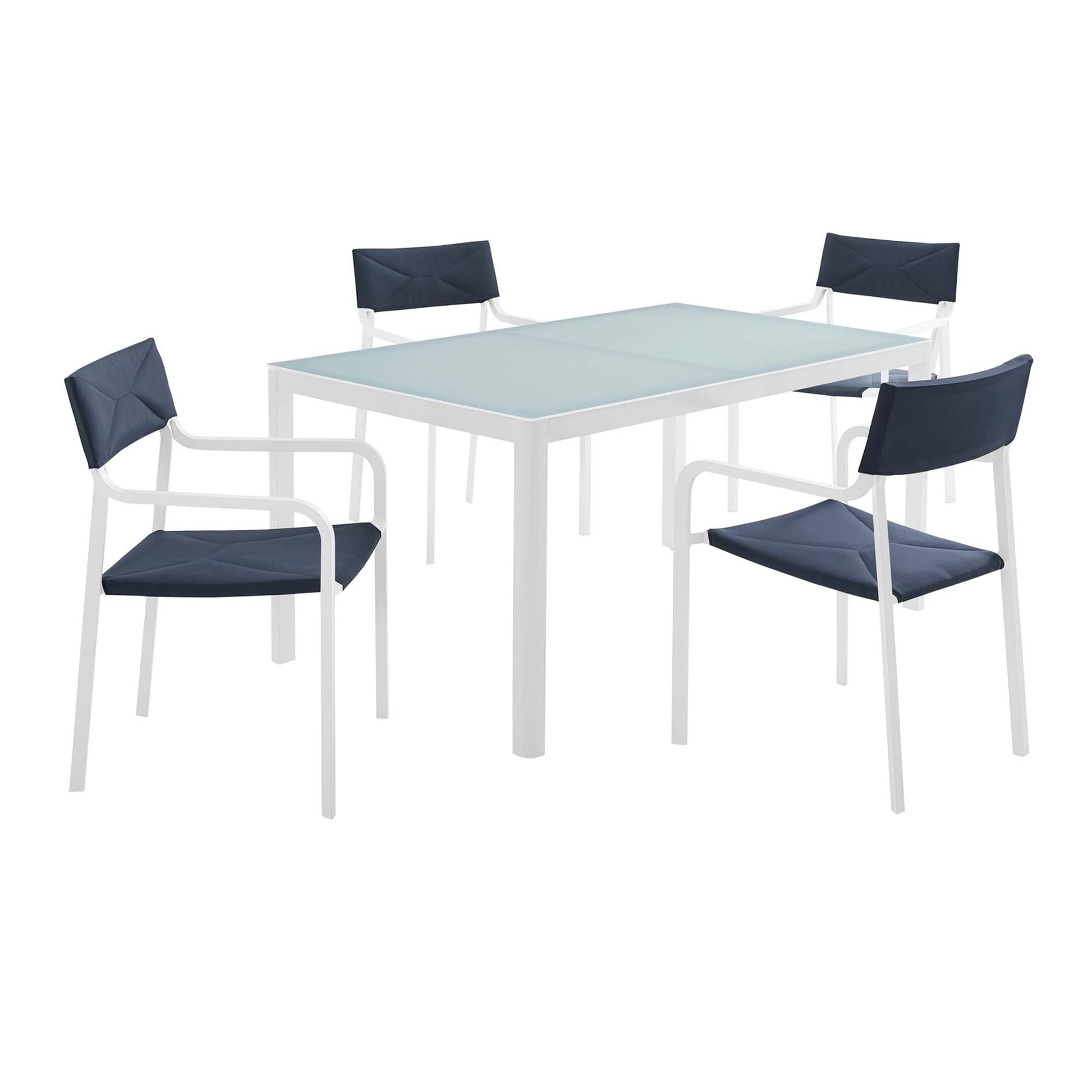 Raleigh 5 Piece Outdoor Patio Aluminum Dining Set