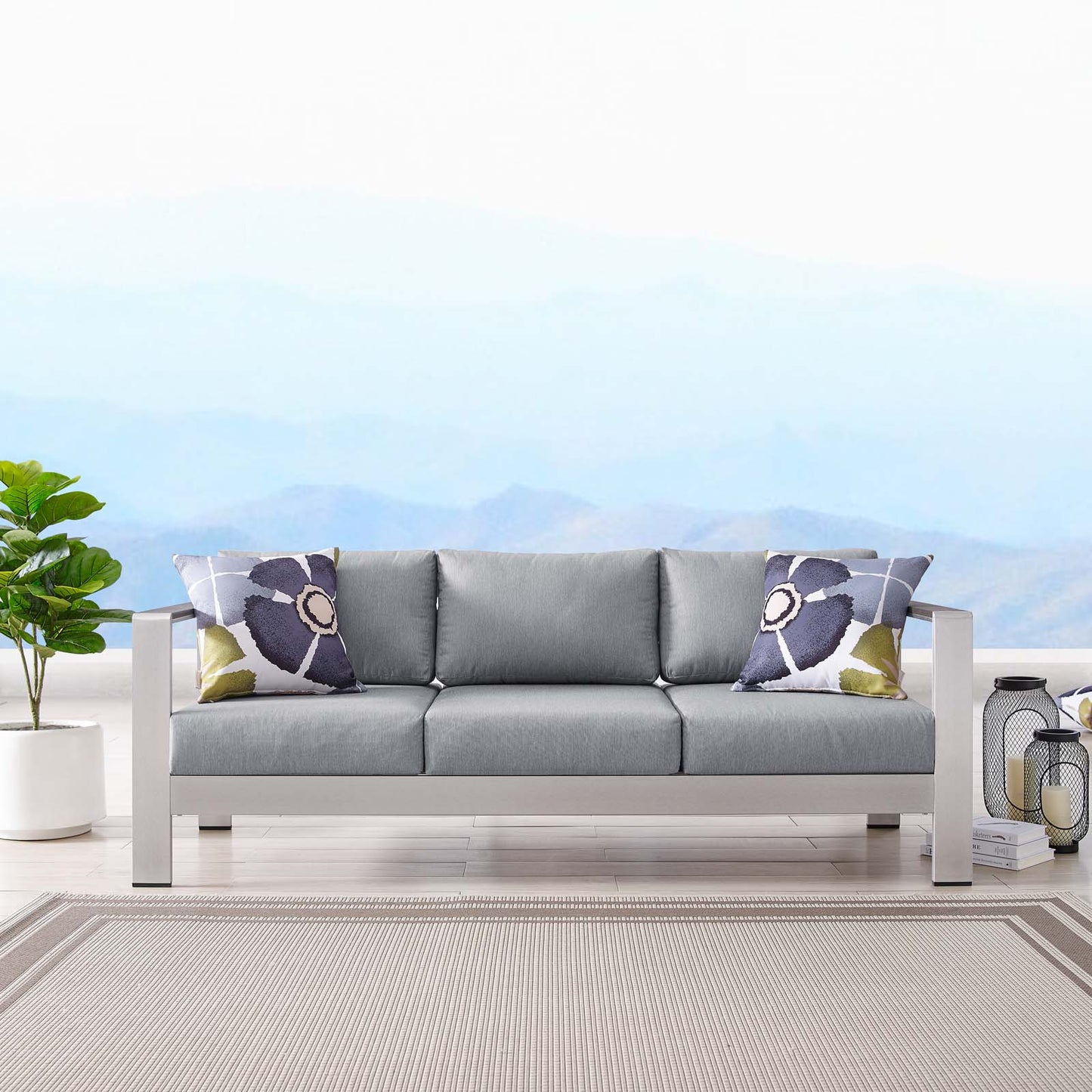 Shore Outdoor Patio Aluminum Sofa