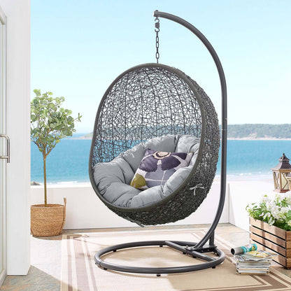 Hide Outdoor Patio Sunbrella® Swing Chair With Stand