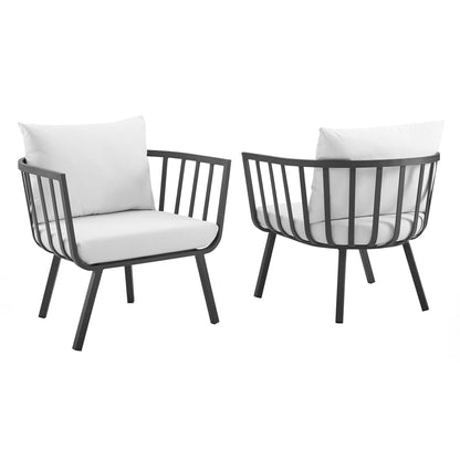 Riverside Outdoor Patio Aluminum Armchair Set of 2