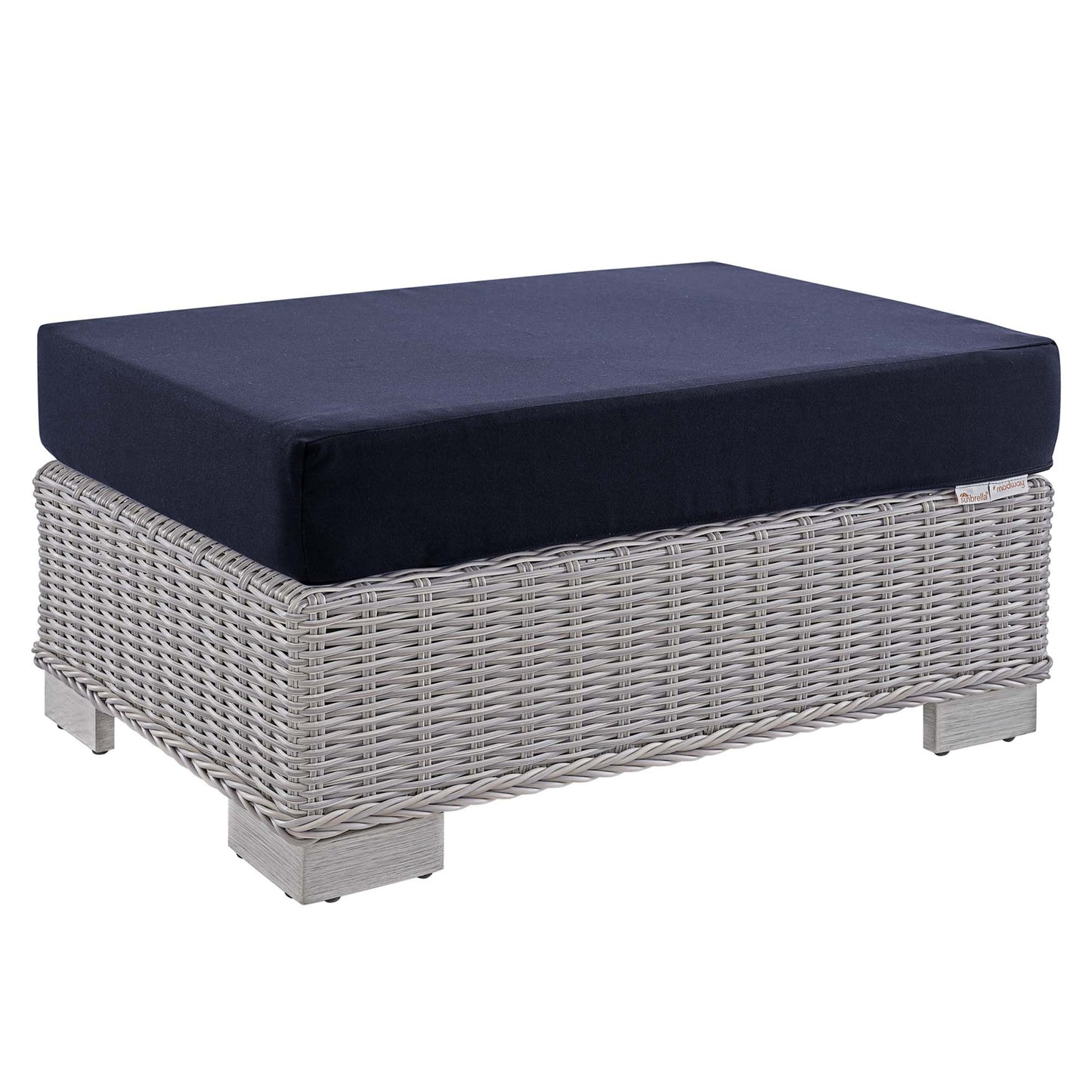 Conway Sunbrella® Outdoor Patio Wicker Rattan Ottoman