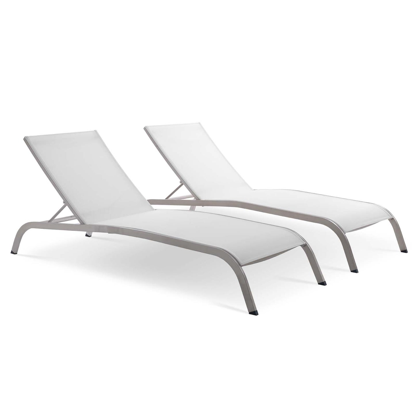 Savannah Outdoor Patio Mesh Chaise Lounge Set of 2