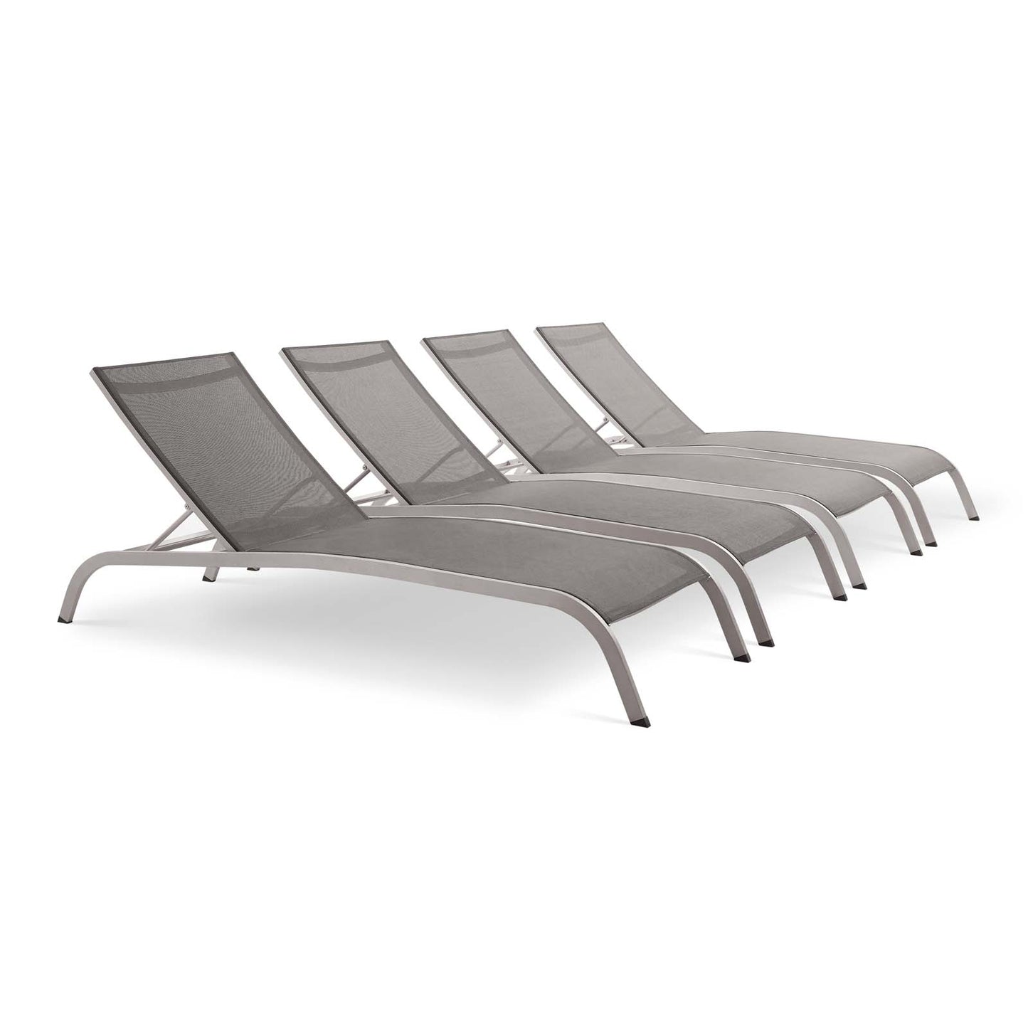 Savannah Outdoor Patio Mesh Chaise Lounge Set of 4