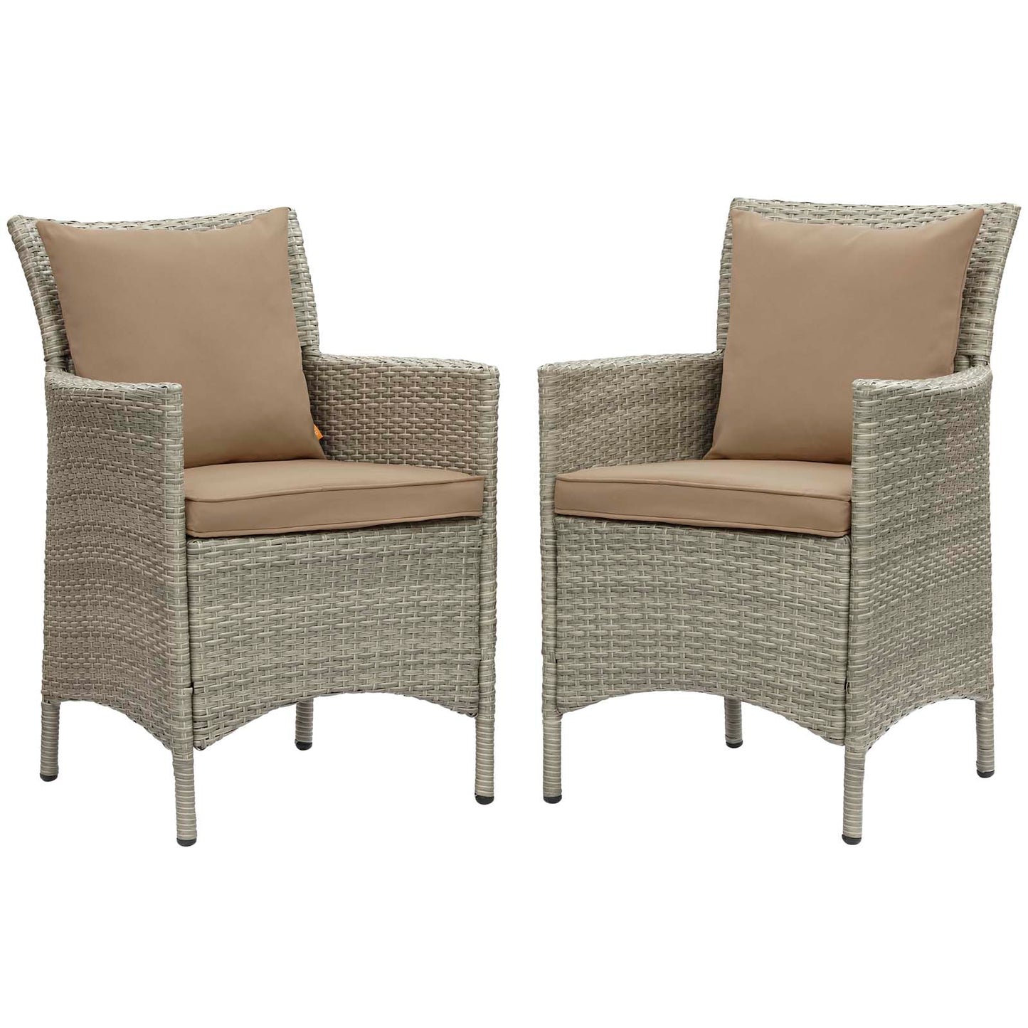 Conduit Outdoor Patio Wicker Rattan Dining Armchair Set of 2