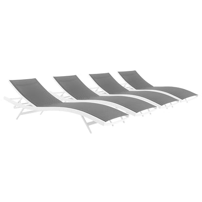 Glimpse Outdoor Patio Mesh Chaise Lounge Set of 4