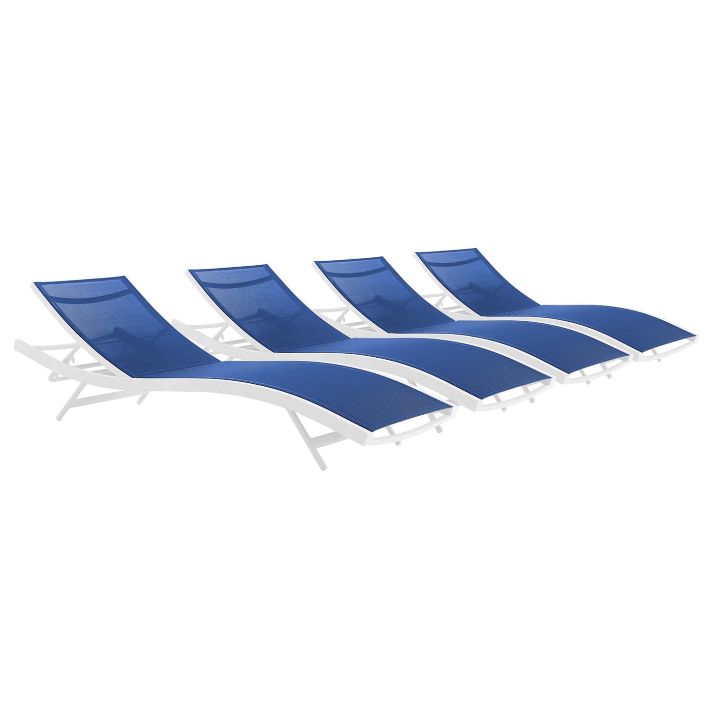 Glimpse Outdoor Patio Mesh Chaise Lounge Set of 4