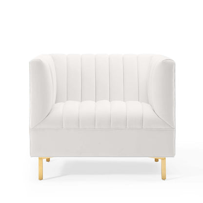 Shift Channel Tufted Performance Velvet Armchair