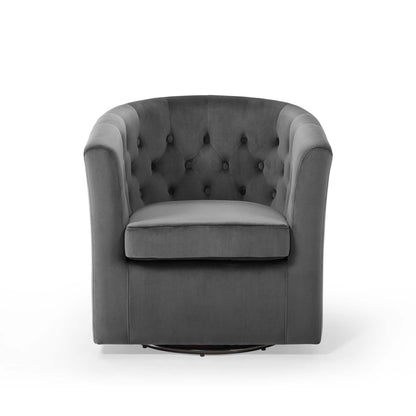 Prospect Tufted Performance Velvet Swivel Armchair