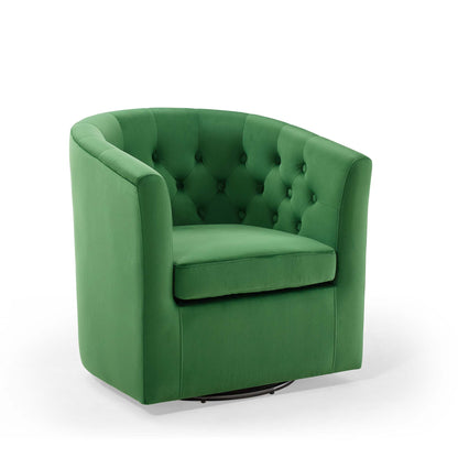 Prospect Tufted Performance Velvet Swivel Armchair