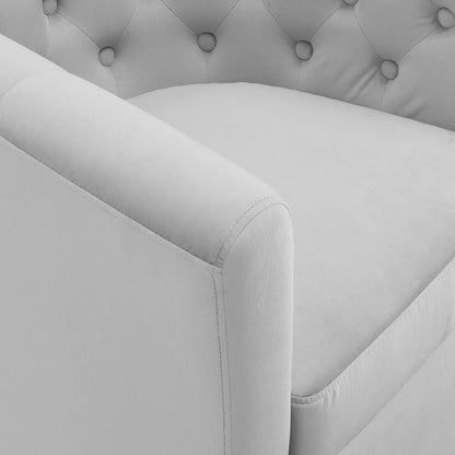 Prospect Tufted Performance Velvet Swivel Armchair