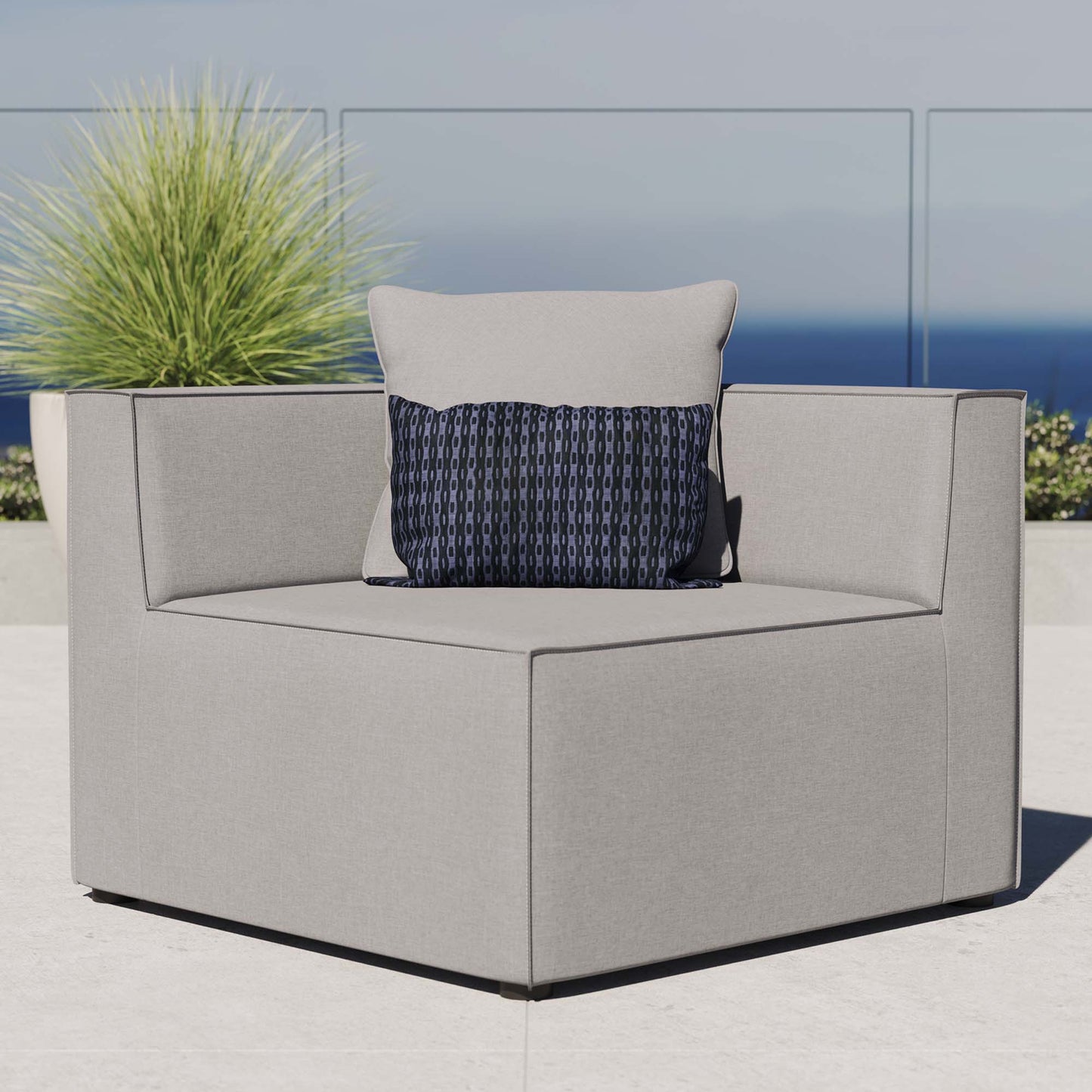 Saybrook Outdoor Patio Upholstered Sectional Sofa Corner Chair