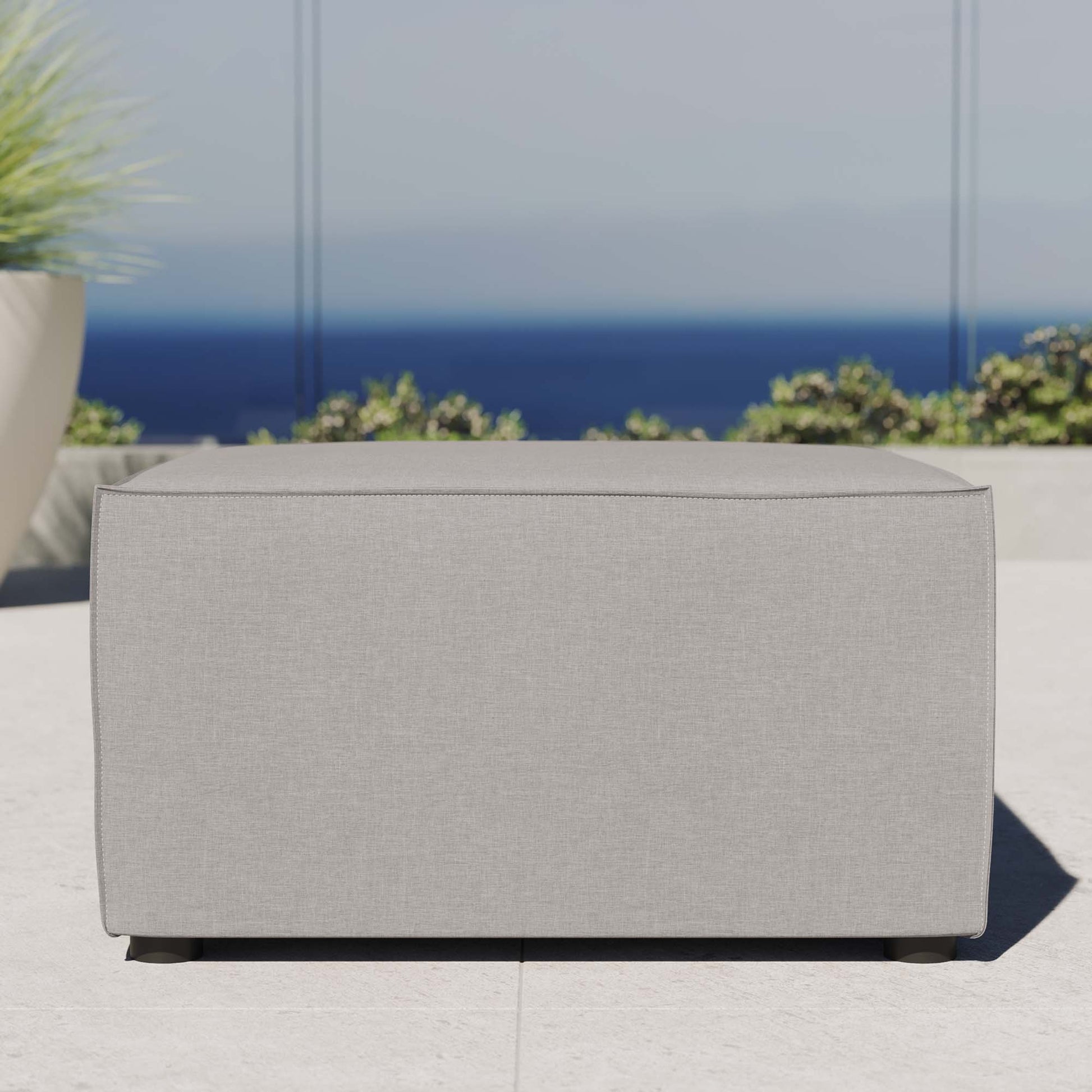 Saybrook Outdoor Patio Upholstered Sectional Sofa Ottoman