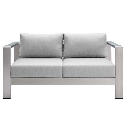 Shore Sunbrella® Fabric Aluminum Outdoor Patio Loveseat