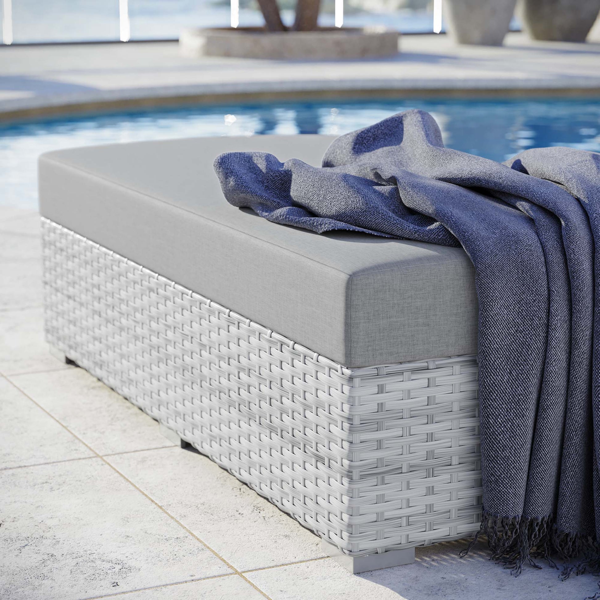 Convene Outdoor Patio Rectangular Ottoman