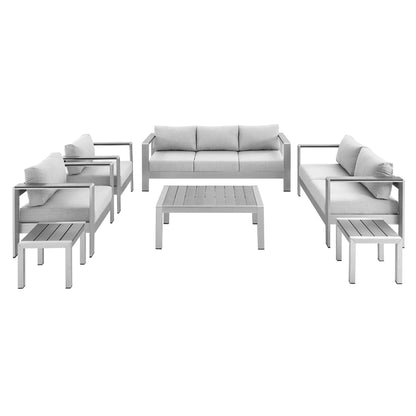 Shore Sunbrella® Fabric Outdoor Patio Aluminum 7 Piece Set