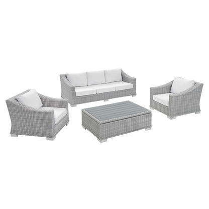 Conway Sunbrella® Outdoor Patio Wicker Rattan 4-Piece Furniture Set